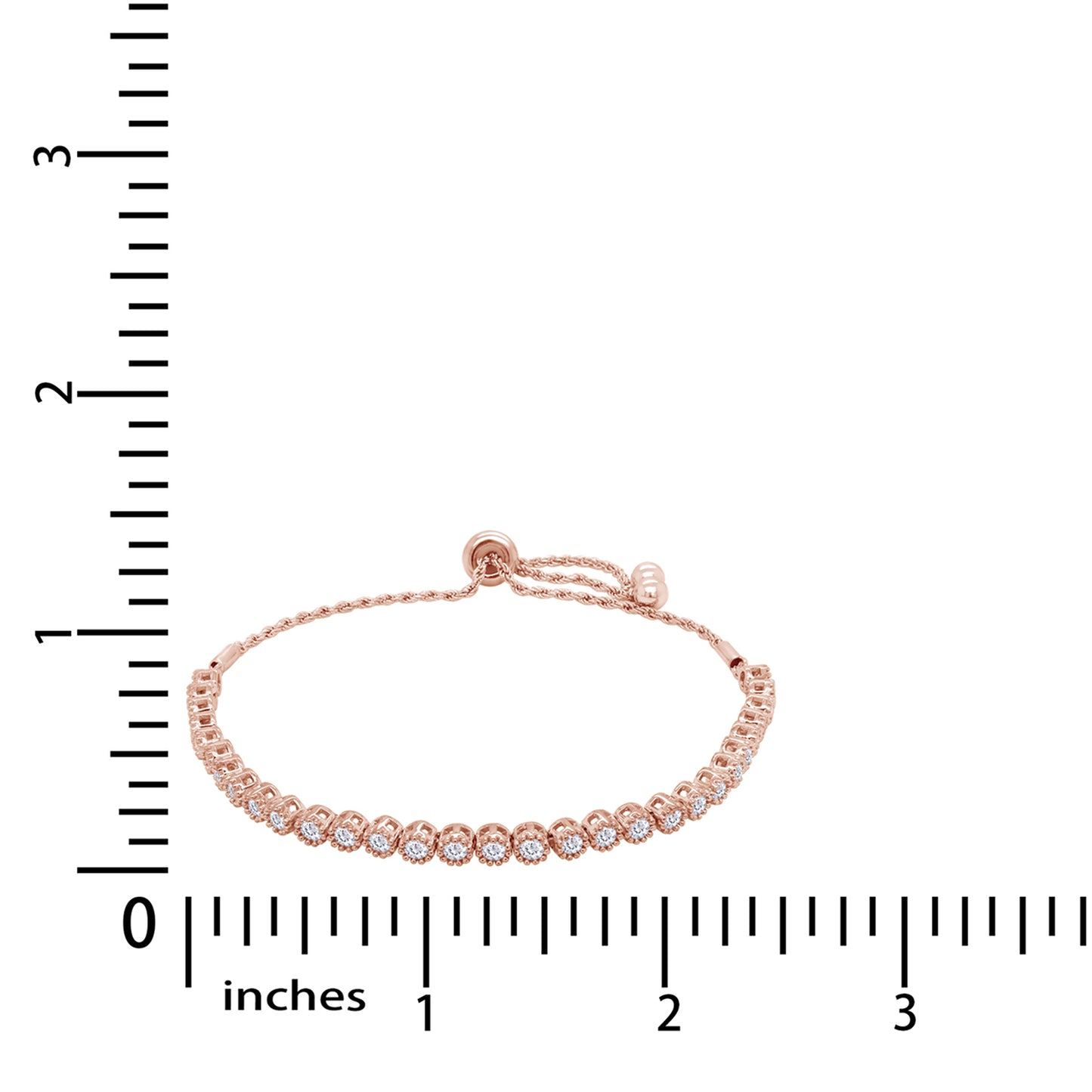 1 Carat Round Lab Created Moissanite Diamond Milgrain Adjustable Bolo Bracelet In 925 Sterling Silver