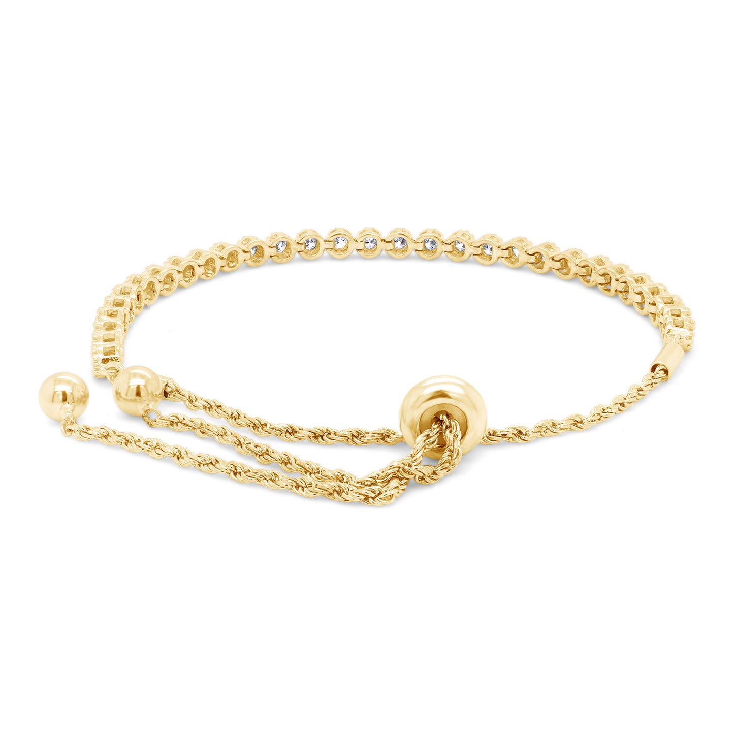 1 Carat Round Lab Created Moissanite Diamond Milgrain Adjustable Bolo Bracelet In 925 Sterling Silver