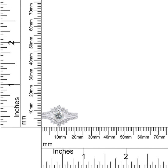 Load image into Gallery viewer, 1.40 Carat 6MM Center, Round Cut Lab Created Moissanite Diamond Split Shank Engagement Ring In 925 Sterling Silver
