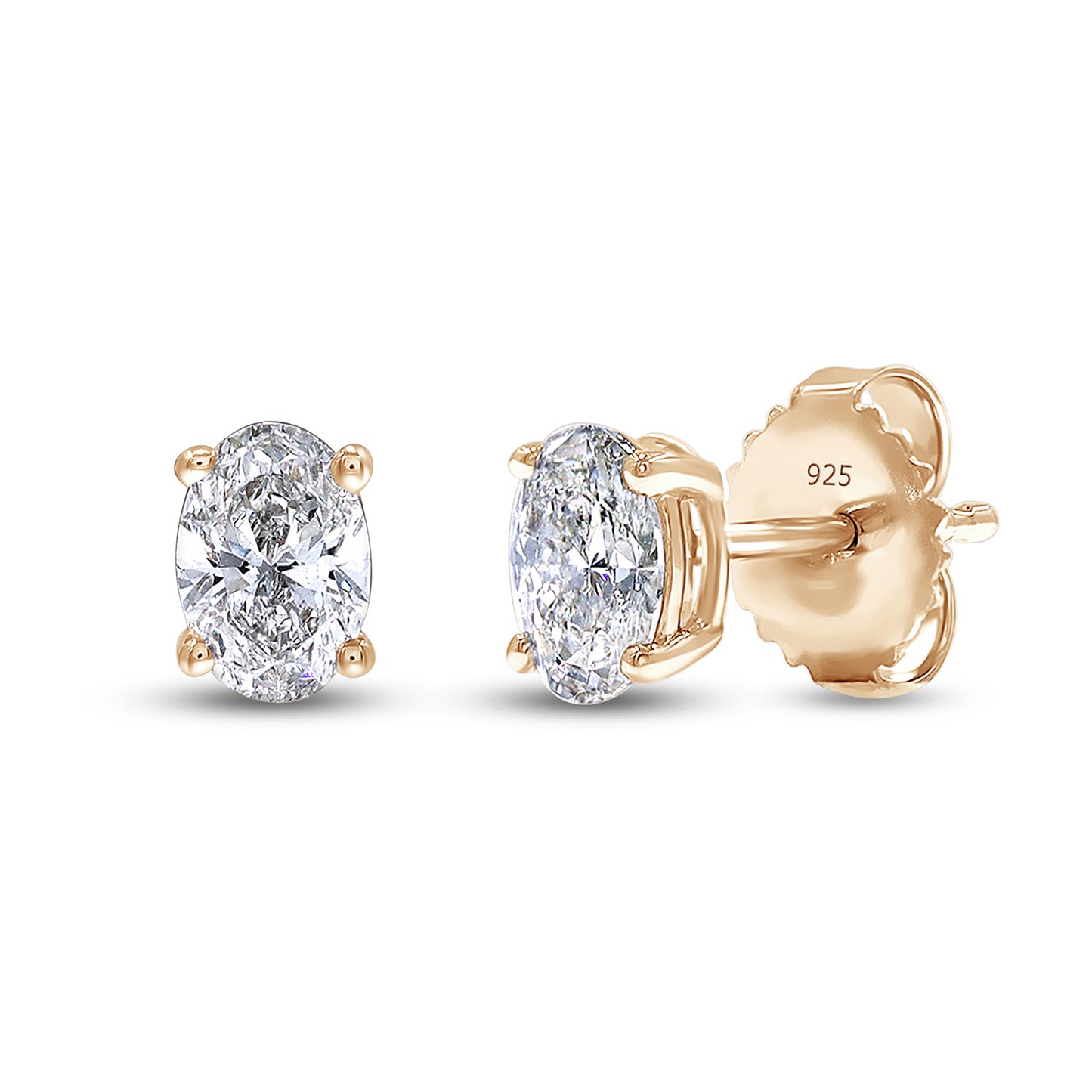 1 Carat Oval Shape EGL Certified Lab Grown Diamond Solitaire Stud Earring For Women In 925 Sterling Silver Or 10K Or 14K Solid Gold Jewelry
