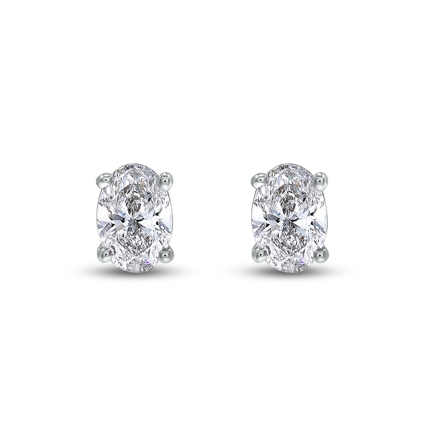 1 Carat Oval Shape EGL Certified Lab Grown Diamond Solitaire Stud Earring For Women In 925 Sterling Silver Or 10K Or 14K Solid Gold Jewelry