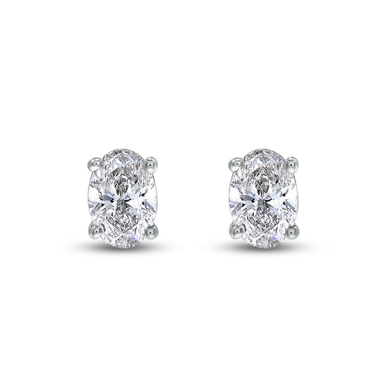 1 Carat Oval Shape EGL Certified Lab Grown Diamond Solitaire Stud Earring For Women In 925 Sterling Silver Or 10K Or 14K Solid Gold Jewelry
