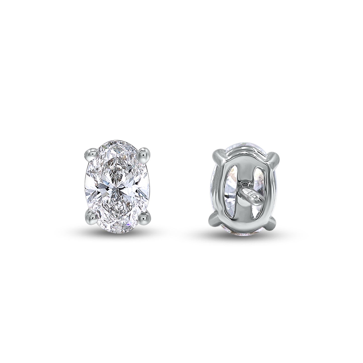 1 Carat Oval Shape EGL Certified Lab Grown Diamond Solitaire Stud Earring For Women In 925 Sterling Silver Or 10K Or 14K Solid Gold Jewelry