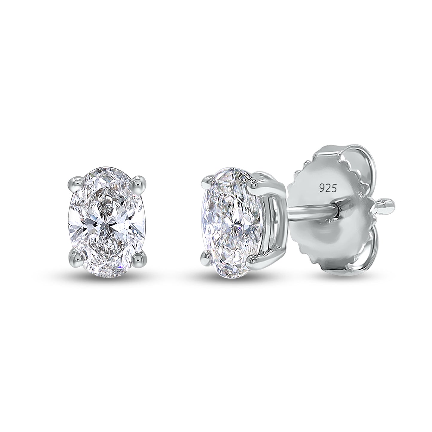 1 Carat Oval Shape EGL Certified Lab Grown Diamond Solitaire Stud Earring For Women In 925 Sterling Silver Or 10K Or 14K Solid Gold Jewelry