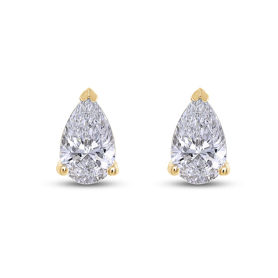 1 Carat Pear Shape EGL Certified Lab Grown Diamond Solitaire Stud Earring For Women In 925 Sterling Silver Or 10K Or 14K Solid Gold Jewelry