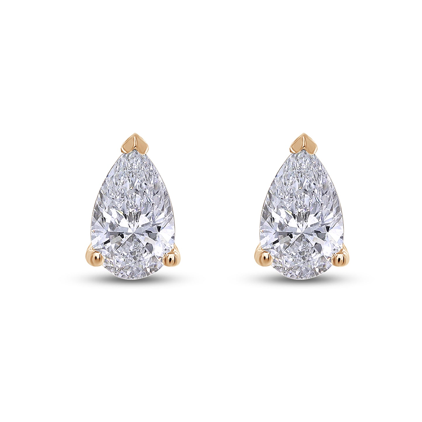 1 Carat Pear Shape IGI Certified Lab Grown Diamond Solitaire Stud Earring For Women In 925 Sterling Silver Or 10K Or 14K Solid Gold Jewelry