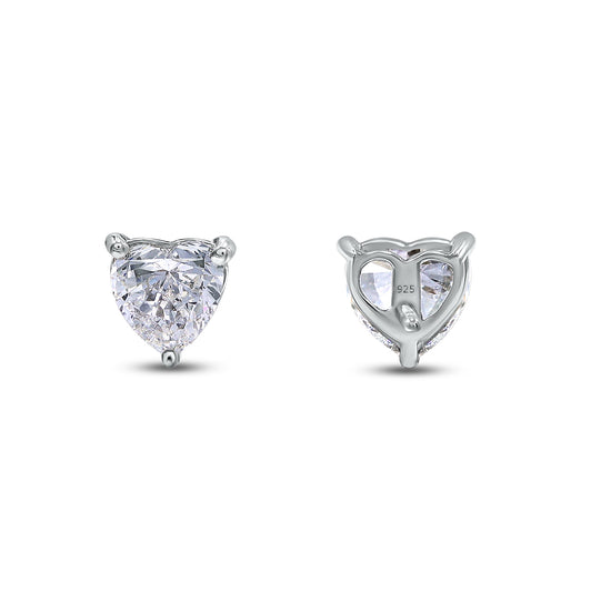 9/10 Carat Heart Shape EGL Certified Lab Grown Diamond Solitaire Stud Earring For Women In 925 Sterling Silver Or 10K Or 14K Solid Gold Jewelry