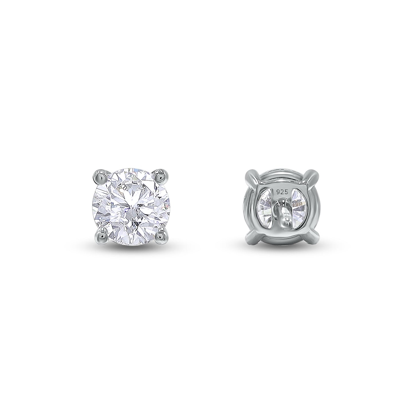 1 Carat Round Cut EGL Certified Lab Grown Diamond Push Back Solitaire Stud Earring For Women In 925 Sterling Silver Or 10K Or 14K Solid Gold Jewelry