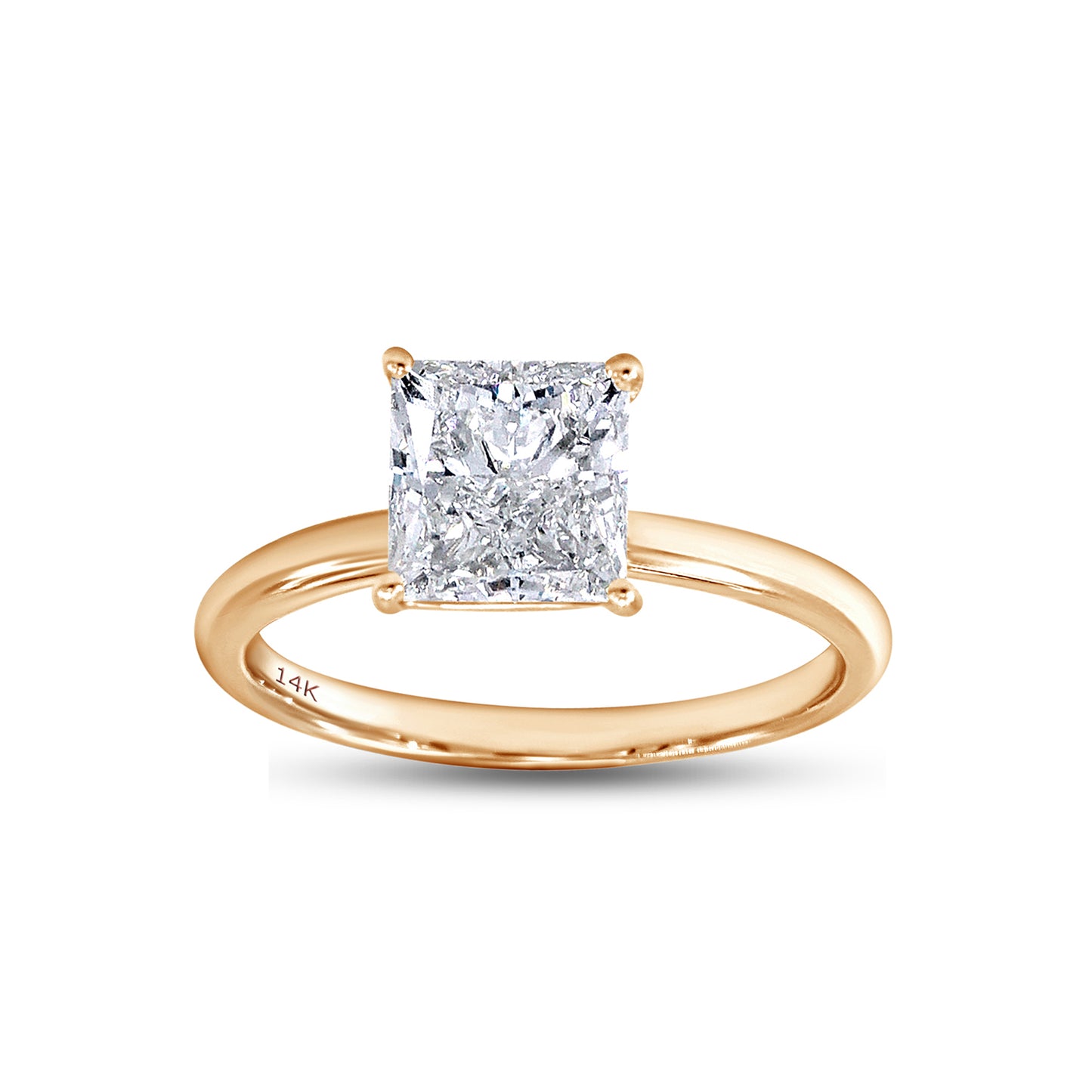 Load image into Gallery viewer, Princess Cut IGI Certified Lab Grown Diamond Solitaire Engagement Ring For Women In 10K Or 14K Solid Gold
