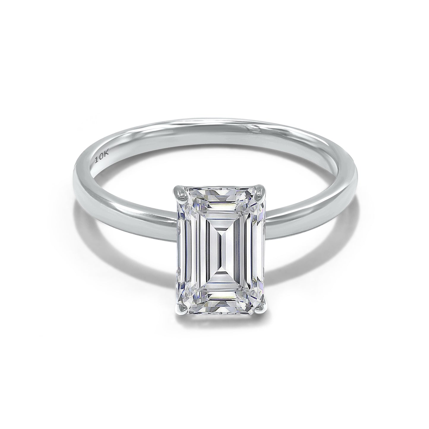 Emerald Cut EGL Certified Lab Grown Diamond Solitaire Engagement Wedding Ring For Women In 10K Or 14K Solid Gold