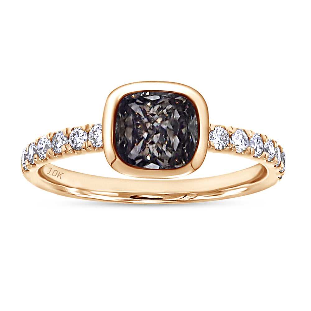 
                      
                        1.15 Ct Black Cushion And 0.30 Ct G Color Round Cut IGI Certified Lab Grown Diamond Eternity Solitaire Engagement Ring In 10K Or 14K Solid Gold
                      
                    