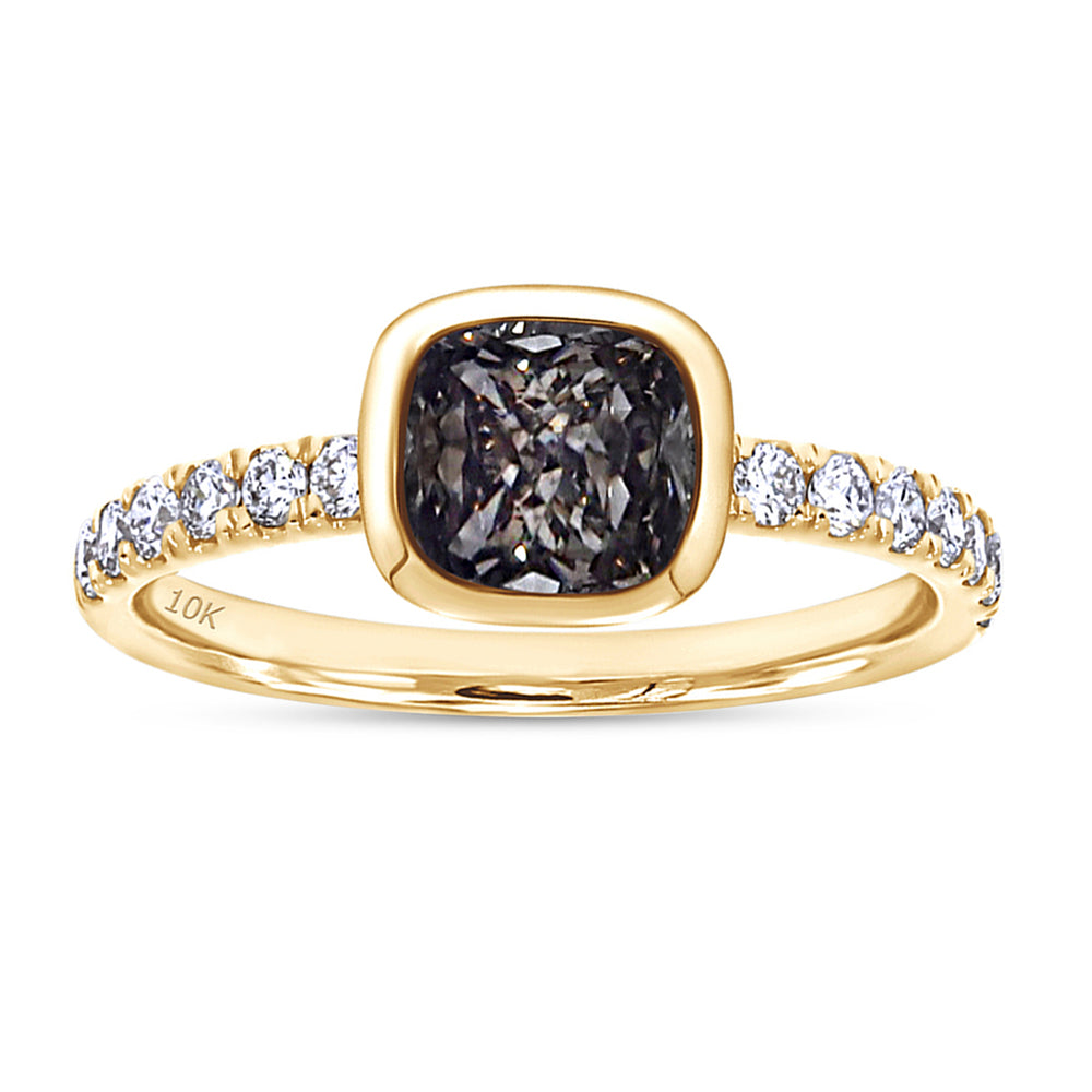 
                      
                        1.15 Ct Black Cushion And 0.30 Ct G Color Round Cut IGI Certified Lab Grown Diamond Eternity Solitaire Engagement Ring In 10K Or 14K Solid Gold
                      
                    