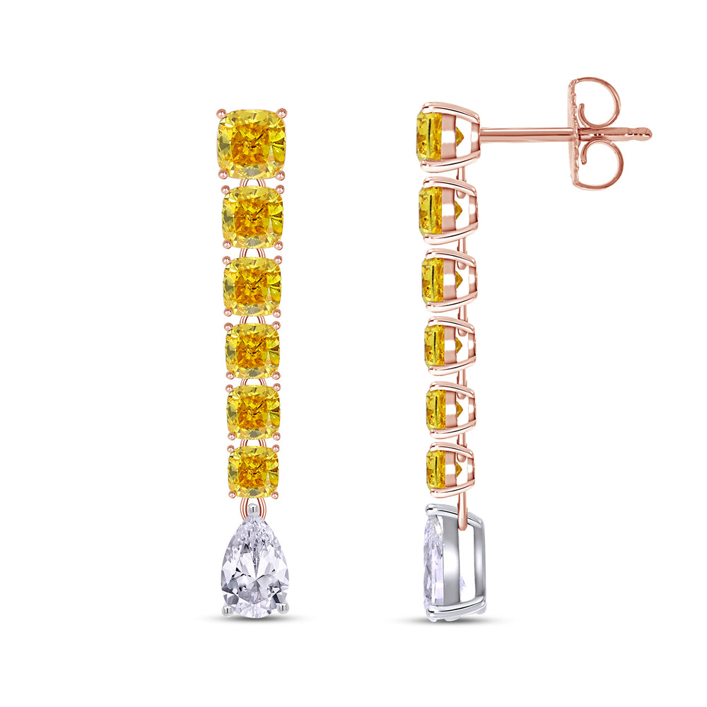 
                      
                        Cushion And Pear Cut IGI Certified Lab Grown Diamond Two Tone Drop Earring For Women In 10K Or 14K Solid Gold
                      
                    