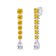 Two Tone Drop Earring In IGI Certified Lab Grown Diamond