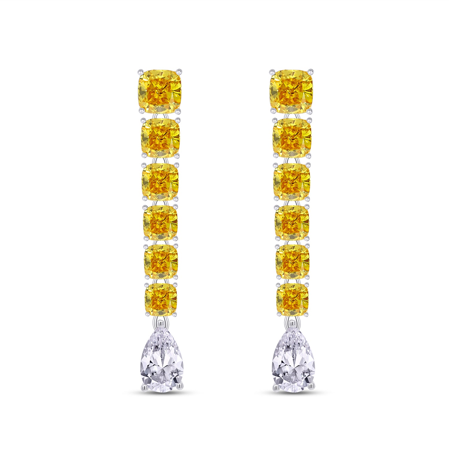 Two Tone Drop Earring In IGI Certified Lab Grown Diamond