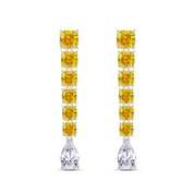 Two Tone Drop Earring In IGI Certified Lab Grown Diamond