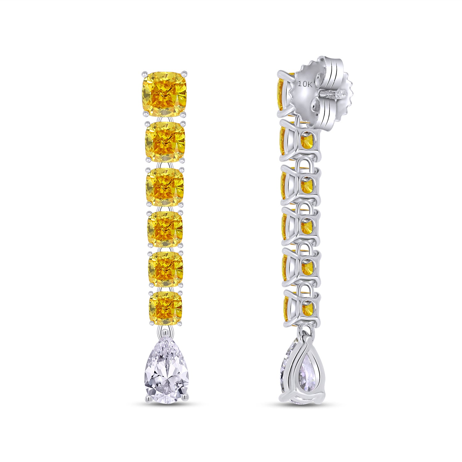 Two Tone Drop Earring In IGI Certified Lab Grown Diamond