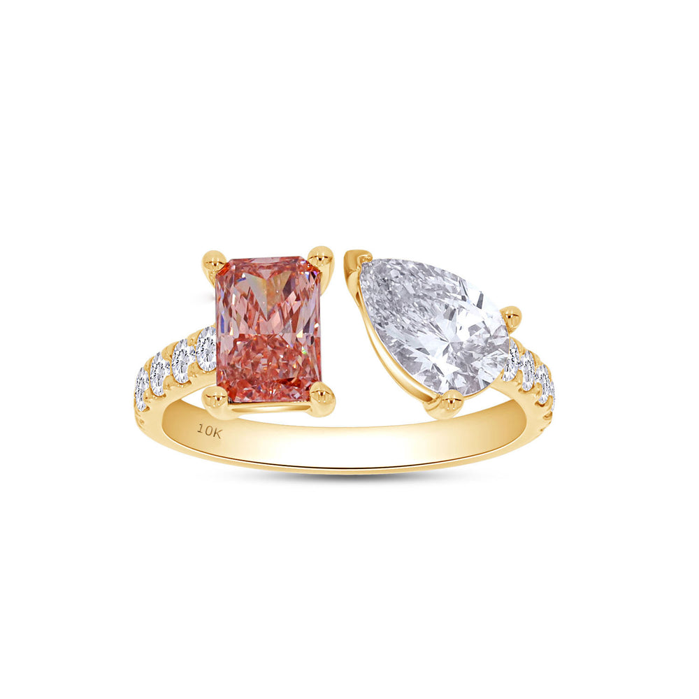 
                      
                        Pink & White IGI Certified Lab Grown Diamond Adjustable Half-Eternity Toi Et Moi Engagement Ring In 10K Or 14K Solid Gold
                      
                    