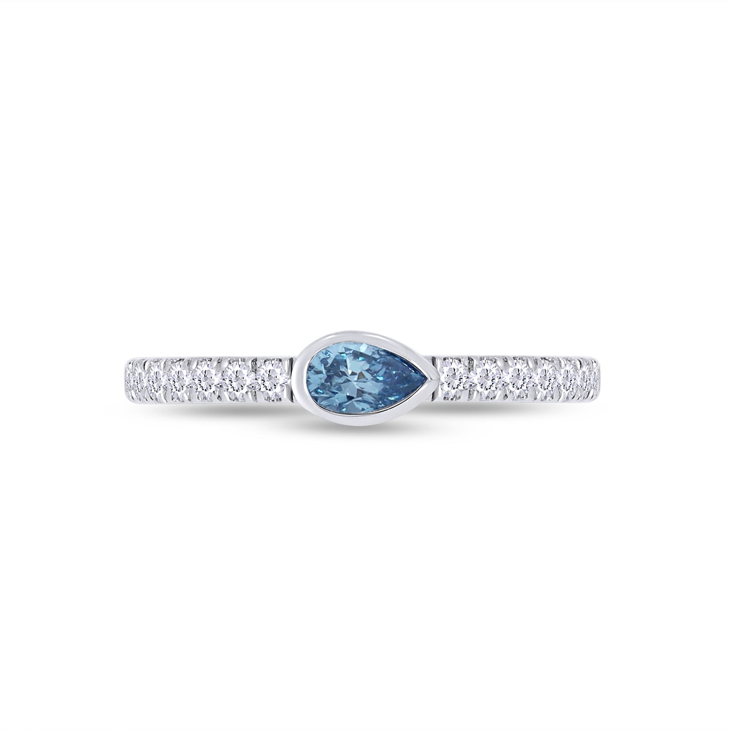 EGL Certified Lab Grown Diamond Multi Shape/Color Bezel Set Half-Eternity Engagement Ring For Women In 10K Solid White Gold