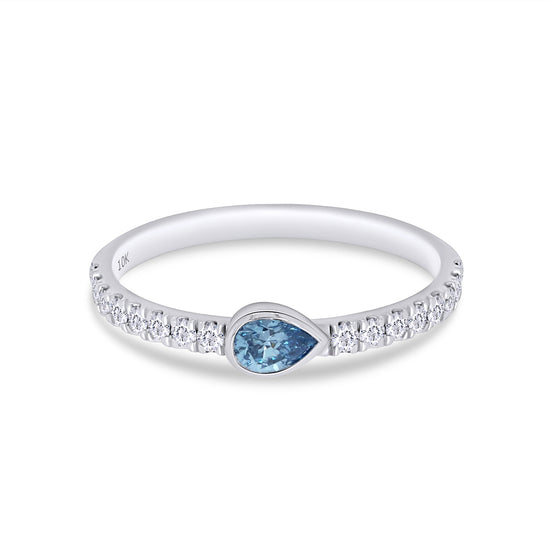 EGL Certified Lab Grown Diamond Multi Shape/Color Bezel Set Half-Eternity Engagement Ring For Women In 10K Solid White Gold