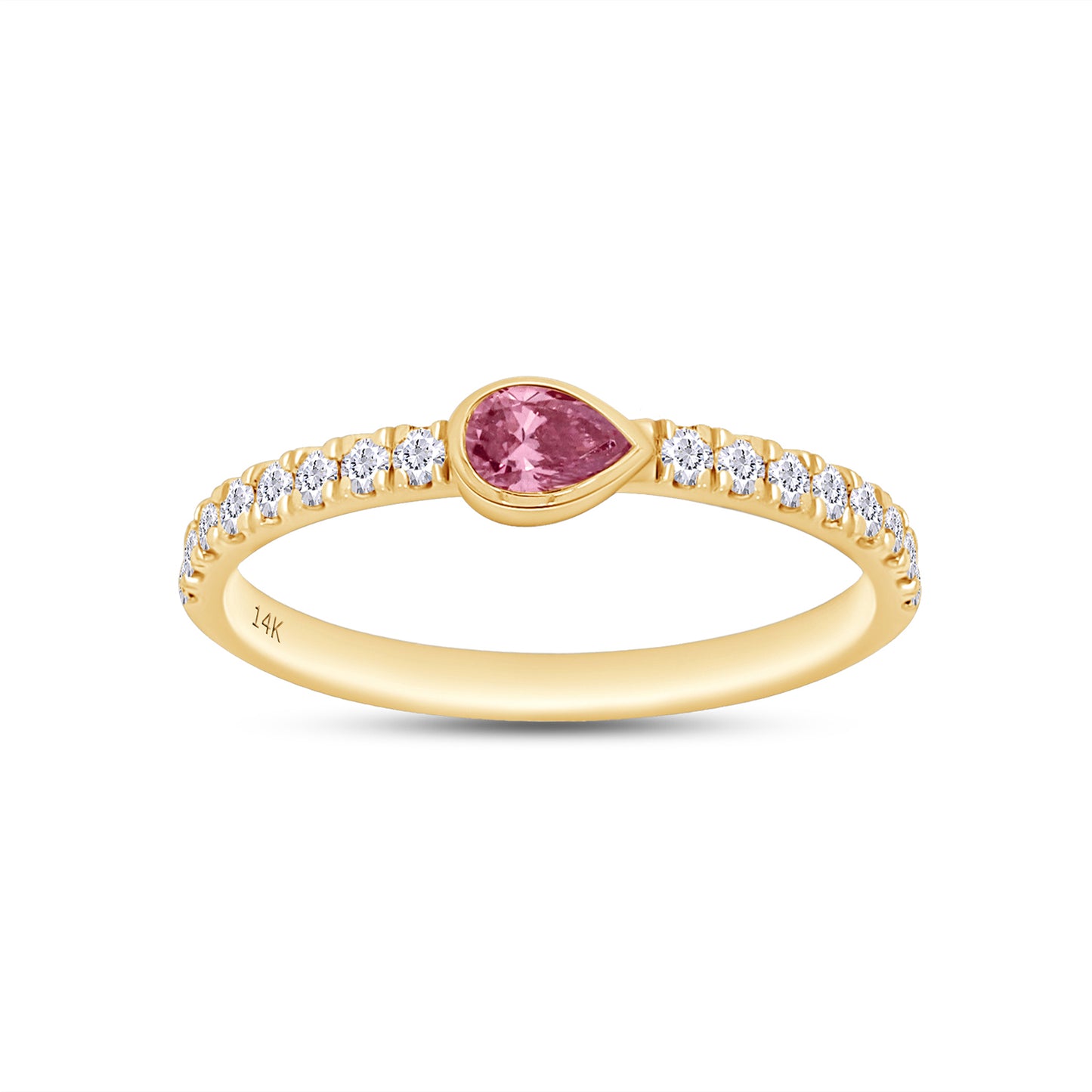EGL Certified Lab Grown Diamond Multi Shape/Color Bezel Set Half-Eternity Engagement Ring For Women In 14K Solid Yellow Gold