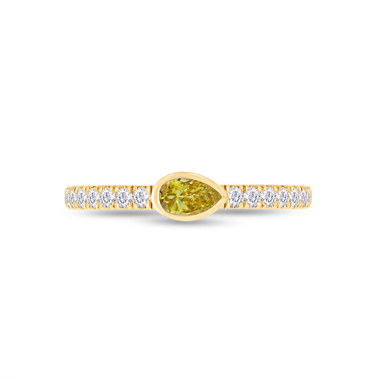 EGL Certified Lab Grown Diamond Multi Shape/Color Bezel Set Half-Eternity Engagement Ring For Women In 14K Solid Yellow Gold