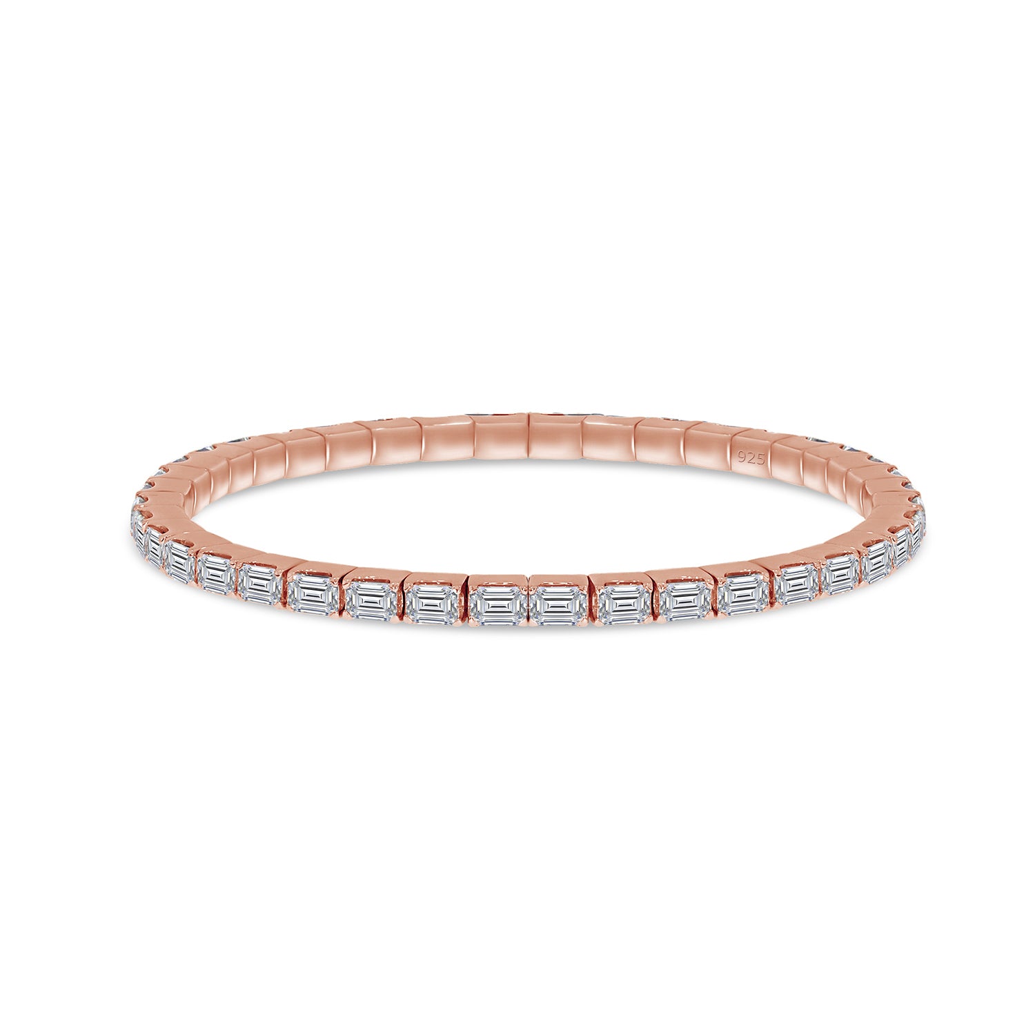 Emerald Cut Lab Created Moissanite Tennis Bracelet