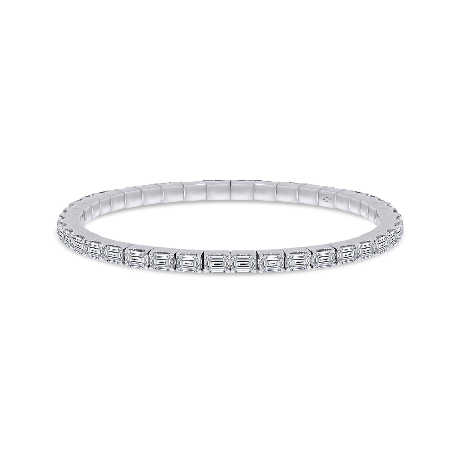 Emerald Cut Lab Created Moissanite Tennis Bracelet