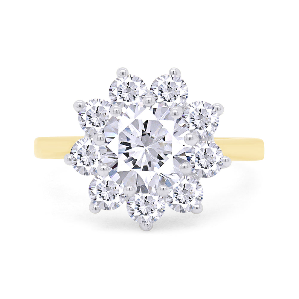 
                      
                        7MM Center Round Cut Sparkling White Cubic Zirconia Halo Flower Engagement Ring In 925 Sterling Silver
                      
                    