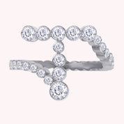 Bubble Round shape White Cubic Zirconia Initial Letter Ring