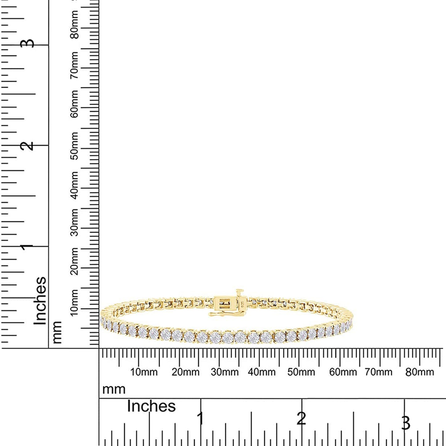 1 Carat Round Natural White Diamond Miracle Set Tennis Bracelet For Women In 925 Sterling Silver