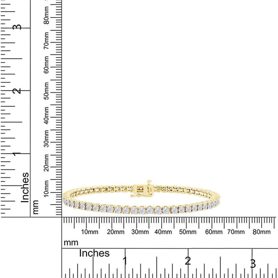 1 Carat Round Natural White Diamond Miracle Set Tennis Bracelet For Women In 925 Sterling Silver