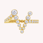 Bubble Round shape White Cubic Zirconia Initial Letter Ring