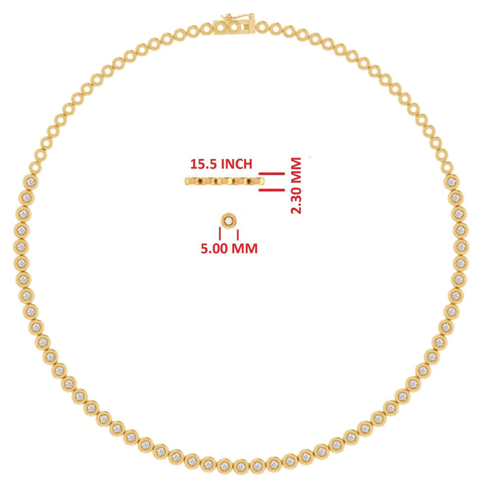 
                      
                        Tennis Necklaces for Women, 1.76 Carat Round Lab Created Moissanite Diamond 5MM Width Choker Necklace In 10K Solid Gold Jewelry
                      
                    