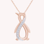 Natural Diamond Penguin Infinity Pendant