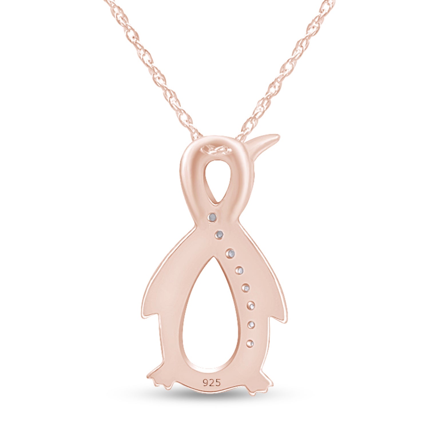 Natural Diamond Penguin Infinity Pendant