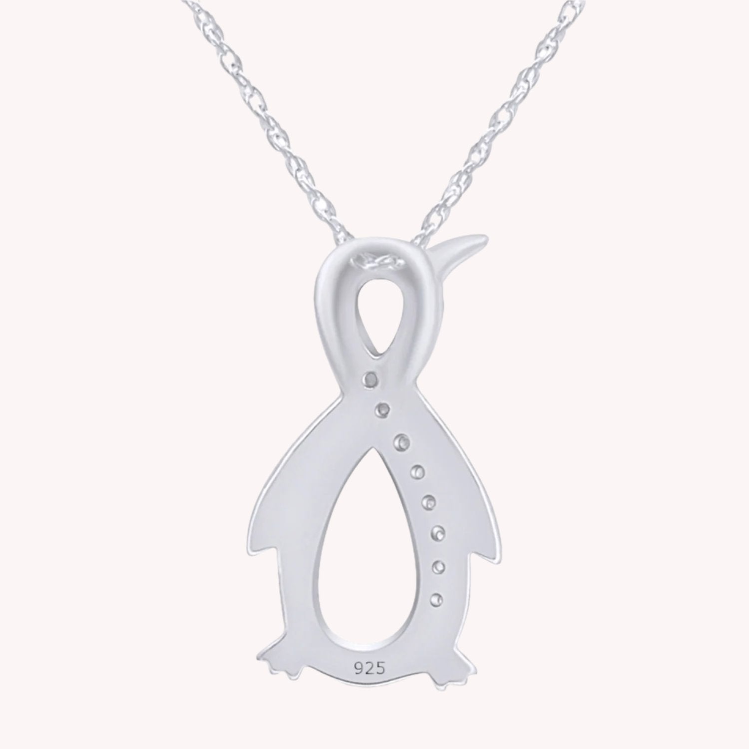 Natural Diamond Penguin Infinity Pendant