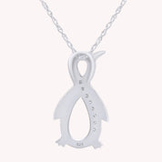 Natural Diamond Penguin Infinity Pendant