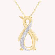 Natural Diamond Penguin Infinity Pendant