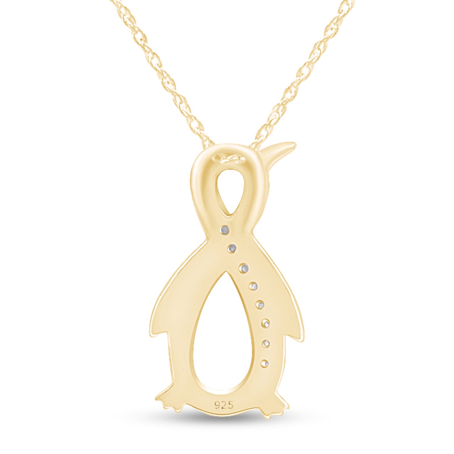 Natural Diamond Penguin Infinity Pendant