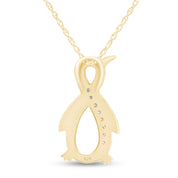 Natural Diamond Penguin Infinity Pendant