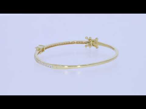 
                      
                        Tennis Bangle Bracelet In Emerald & Round Shape Lab Grown Diamond
                      
                    