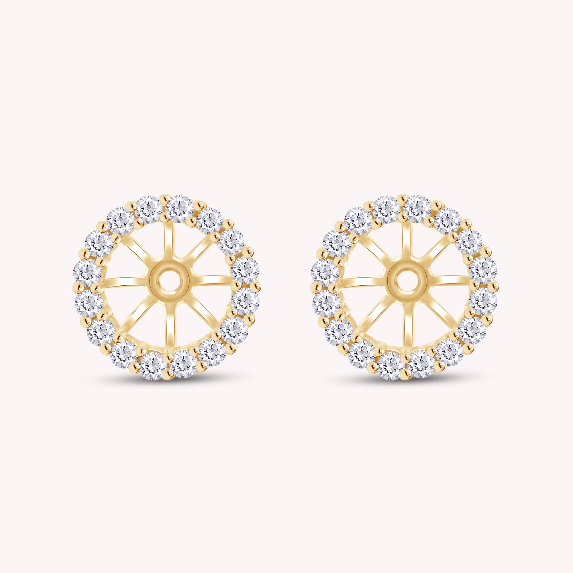 Halo Women's Earring Jackets for 8.50MM Round Shape Studs with Lab Grown Diamond Ear Jackets