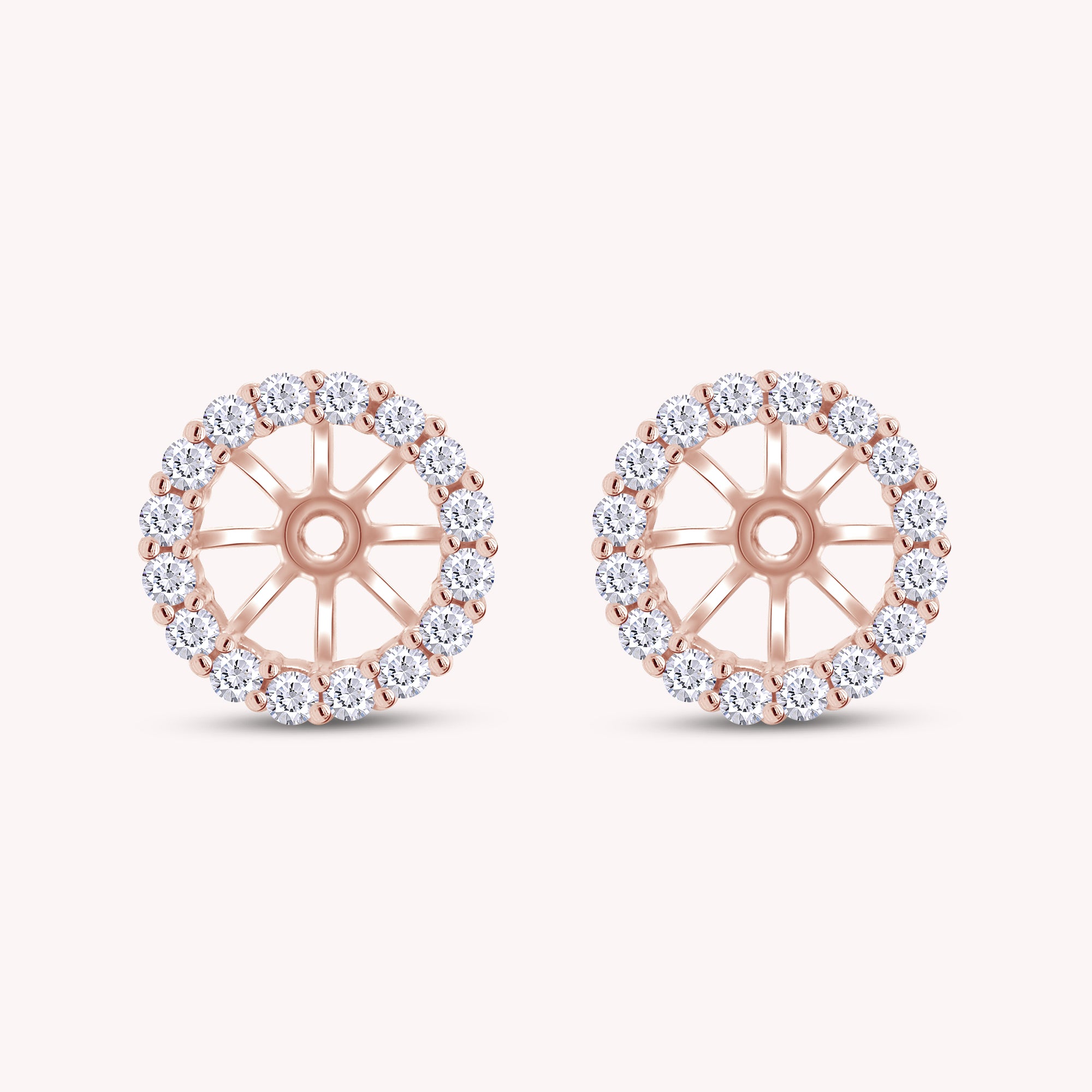 Halo Women's Earring Jackets for 8.50MM Round Shape Studs with Lab Grown Diamond Ear Jackets