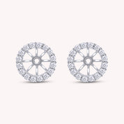 Halo Women's Earring Jackets for 8.50MM Round Shape Studs with Lab Grown Diamond Ear Jackets