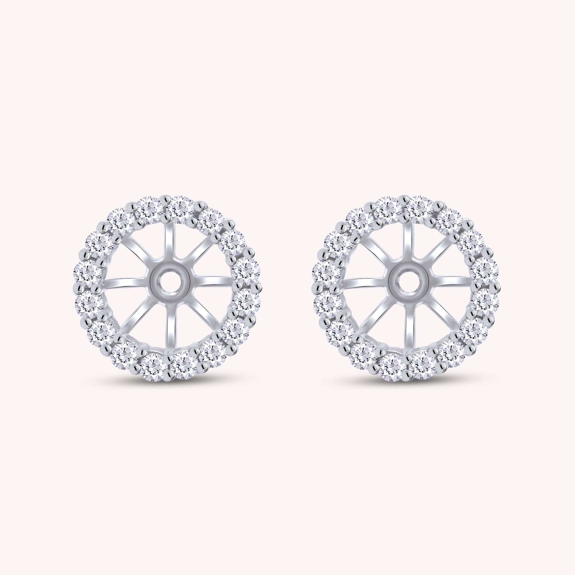 Halo Women's Earring Jackets for 8.50MM Round Shape Studs with Lab Grown Diamond Ear Jackets