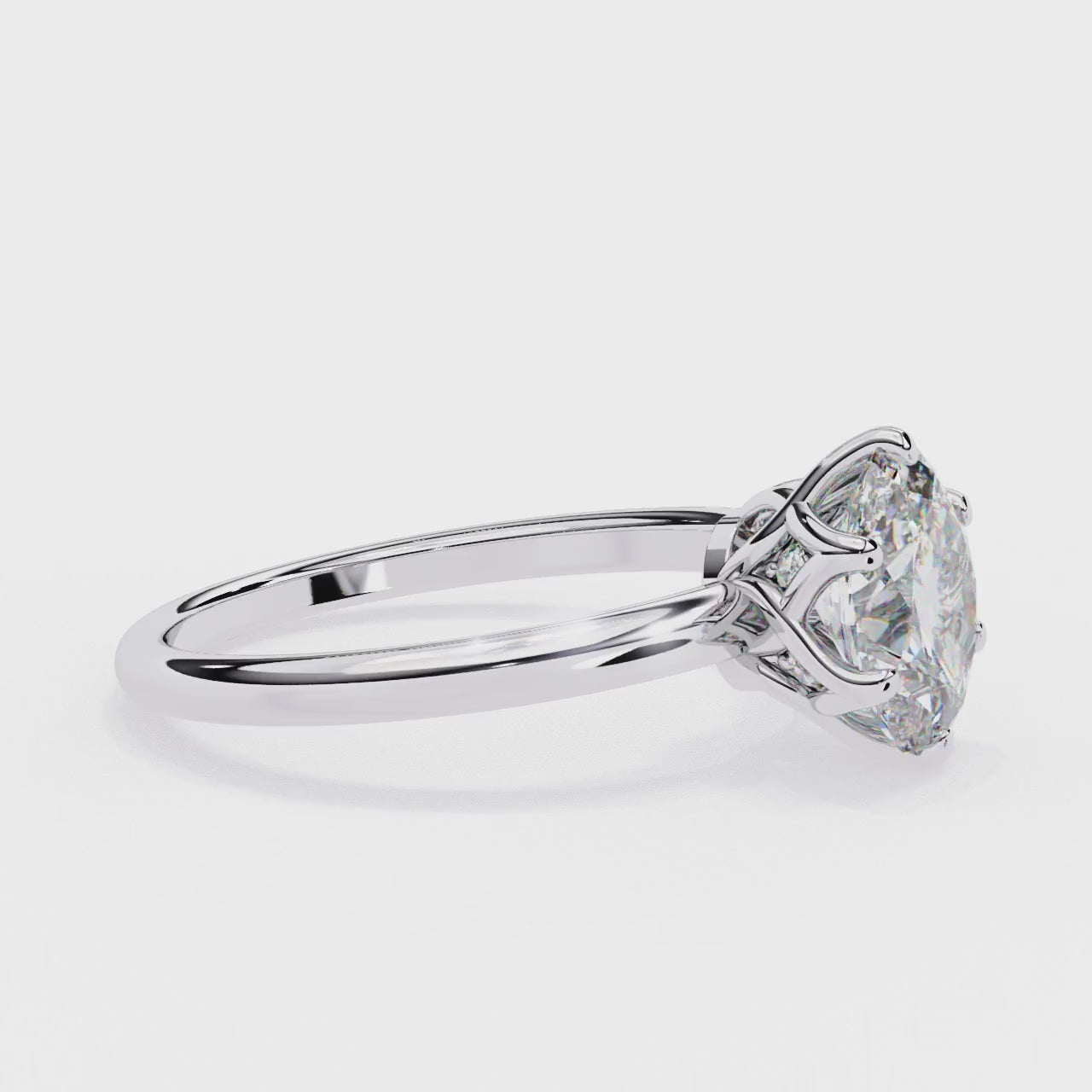 Hadassah 6-Prong Oval Cut Lab Grown Diamond Engagement Ring