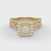 IGI Certified Twisted Infinity Halo Bridal Set Ring