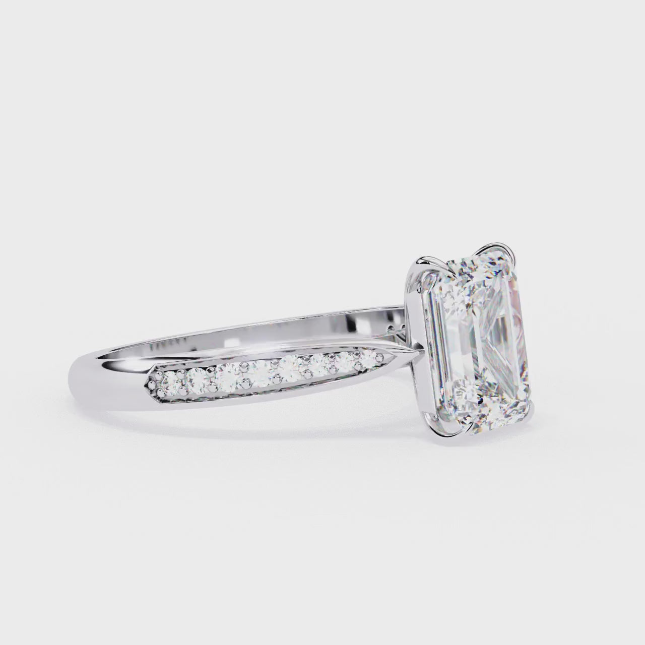 Nadia Emerald Cut Stackable Lab Grown Diamond Engagement Ring