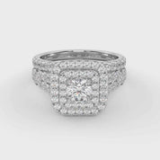 Round Shape 2.00 Carat Lab Grown Diamond Half Eternity Bridal Set Ring